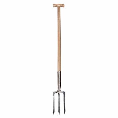 Sneeboer Grabeforke 3Z mit 3 Zinken, 13 cm Edelstahlklinge und 90 cm Eschenholzgriff, Gesamtlänge 118 cm
