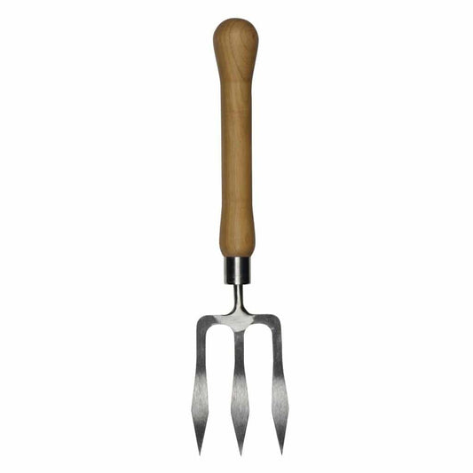 Sneeboer Handforke 3 mit 8 cm Edelstahlklinge und 22 cm Kirschenholzgriff, Gesamtlänge 35,5 cm
