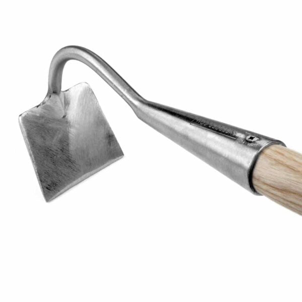 Sneeboer Handjäter 6 cm aus rostfreiem Edelstahl mit Eschenholzgriff, ideal für präzises Unkrautentfernen in engen Beeten
