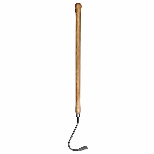 Sneeboer Jäter 4 cm aus rostfreiem Edelstahl mit Eschenholzstiel, ideal für Hochbeete
