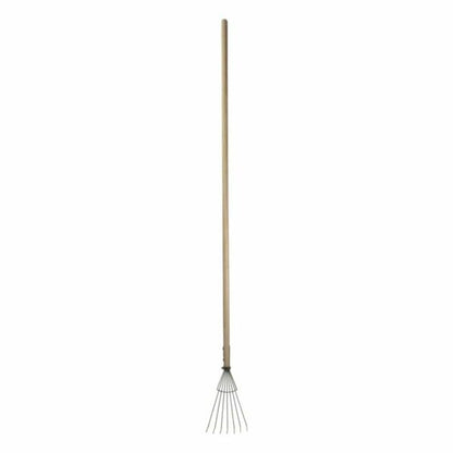 Sneeboer Laub-Harke 7 Zinken mit 15 cm Edelstahlklinge und 137 cm Eschenholzgriff, Gesamtlänge 158 cm
