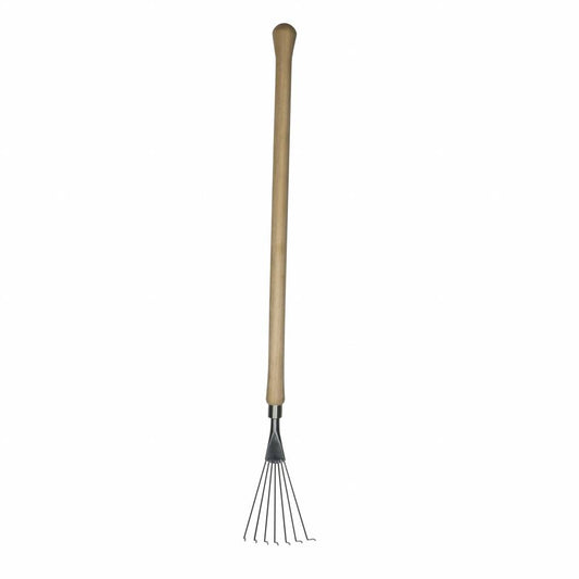 Sneeboer Laubrechen Hochbeet mit 11 cm Edelstahlklinge und 60 cm Eschenholzgriff, Gesamtlänge 85 cm
