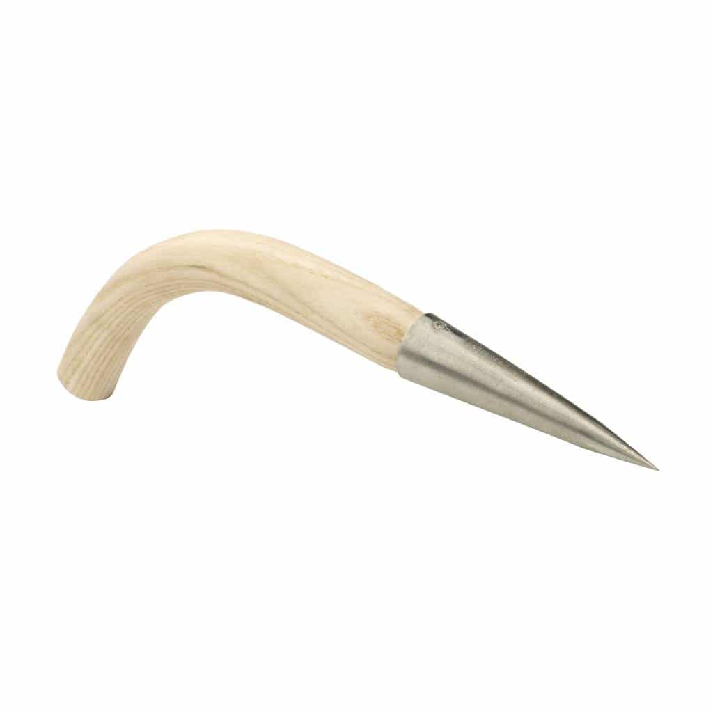 Sneeboer Pflanzstock mit 3 cm Edelstahlspitze und 21 cm Eschenholzgriff, Gesamtlänge 35 cm
