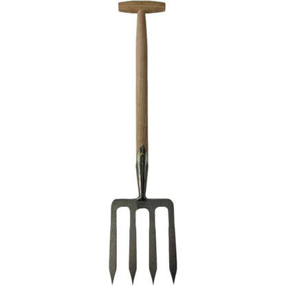 Sneeboer, Rodeforke, Gartenwerkzeug, Edelstahl, Eschenholz, Bodenbearbeitung, Wurzelentfernung, handgefertigt, langlebig, ergonomisch, Rodung, Beetpflege
