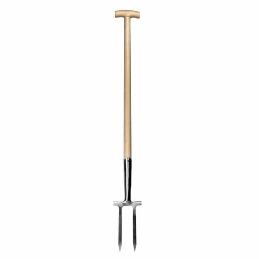 Sneeboer Rosenforke 2Z mit 2 Zinken, 9 cm Edelstahlklinge und 90 cm Eschenholzgriff, Gesamtlänge 119 cm
