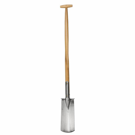 Sneeboer Schmaler Spaten mit Tritt, 12 cm Edelstahlklinge, 90 cm Eschenholzgriff, Gesamtlänge 115 cm
