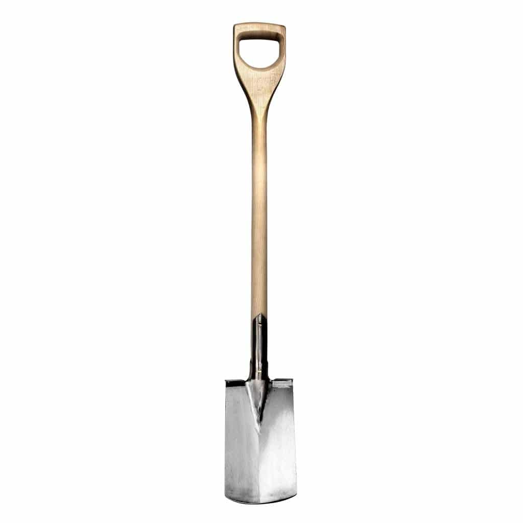 Sneeboer Spaten mit Tritt, 16 cm Edelstahlklinge, 85 cm Eschenholzgriff, Gesamtlänge 109 cm
