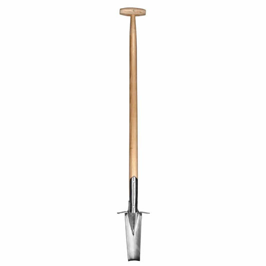 Sneeboer Steinspaten schmal mit Tritt aus rostfreiem Edelstahl und Eschenholzstiel mit D-Griff
