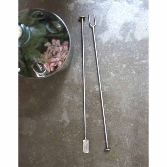 Sneeboer Terrarium-Gabel mit Stampfer – Präzisionswerkzeug für Flaschengärten
